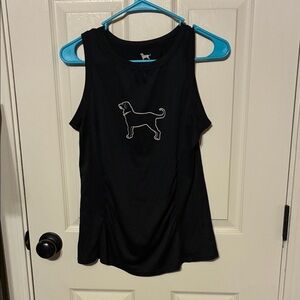The Black Dog Black Tank with Dog Outline women’s Large